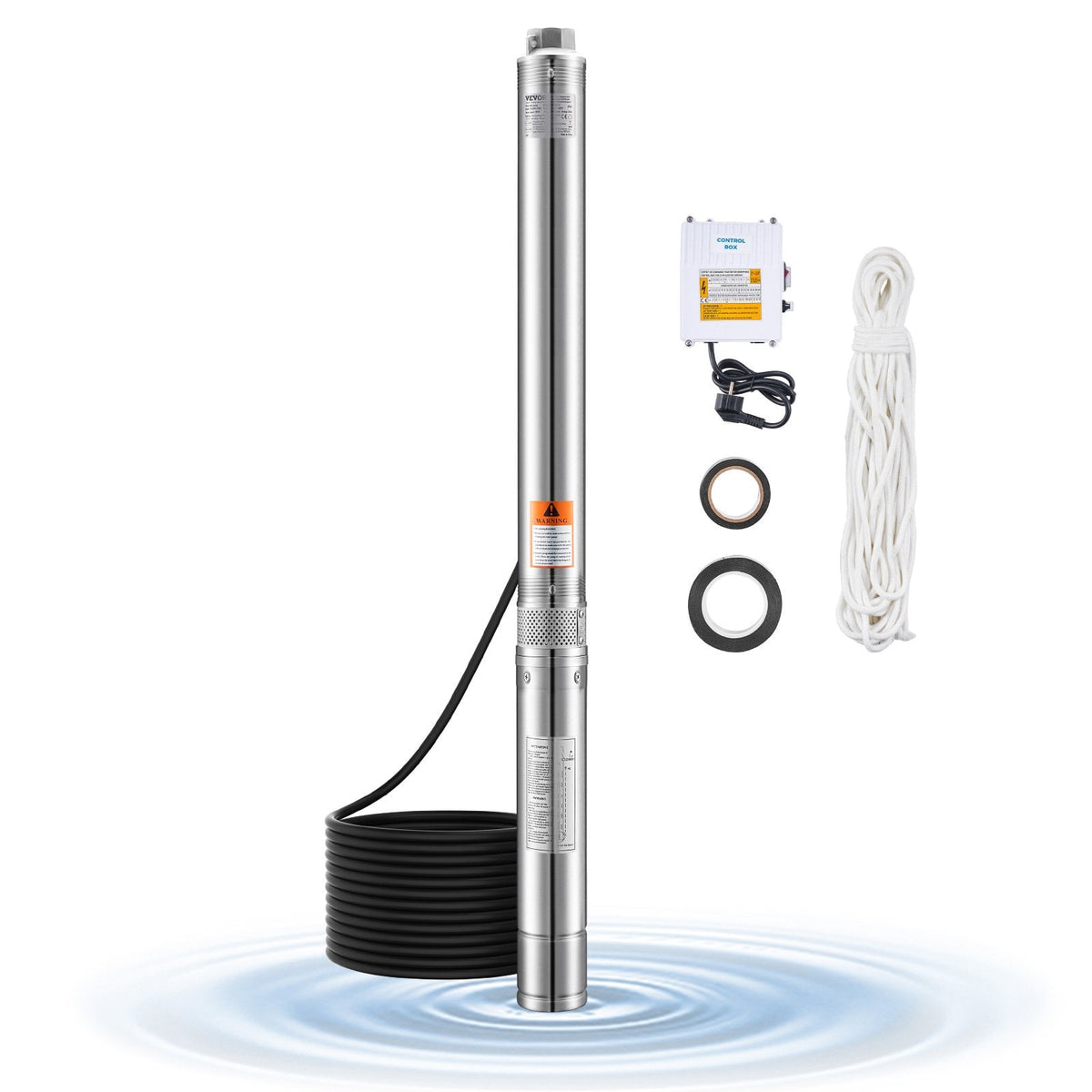 VEVOR Deep Well Submersible Pump, 910W Input Power, 230V, 100 L/min