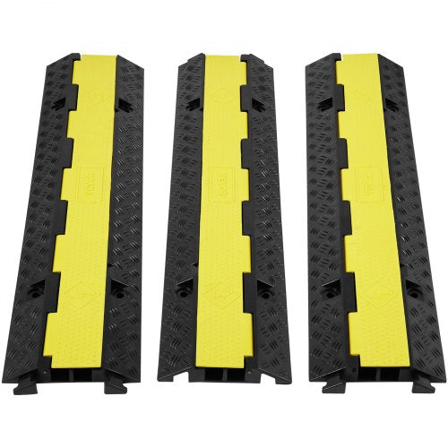 VEVOR 3 Pack Rubber Cable Protector Ramp, 2 Channel, 5443.1 kg/axle