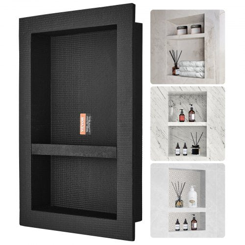 Shower Niche Ready for Tile 40.64 x 60.96 cm, Double Shelf Organizer,