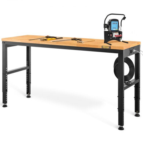 VEVOR Workbench Adjustable Height, 135cm W X 46cm D X 97cm H Garage