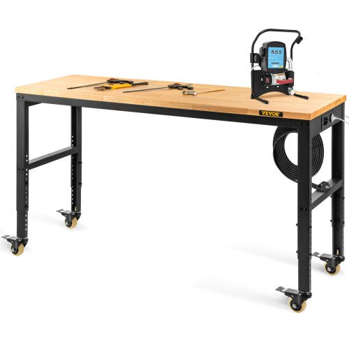 VEVOR Workbench Adjustable Height, 122cm W X 51cm D X 104cm H Garage