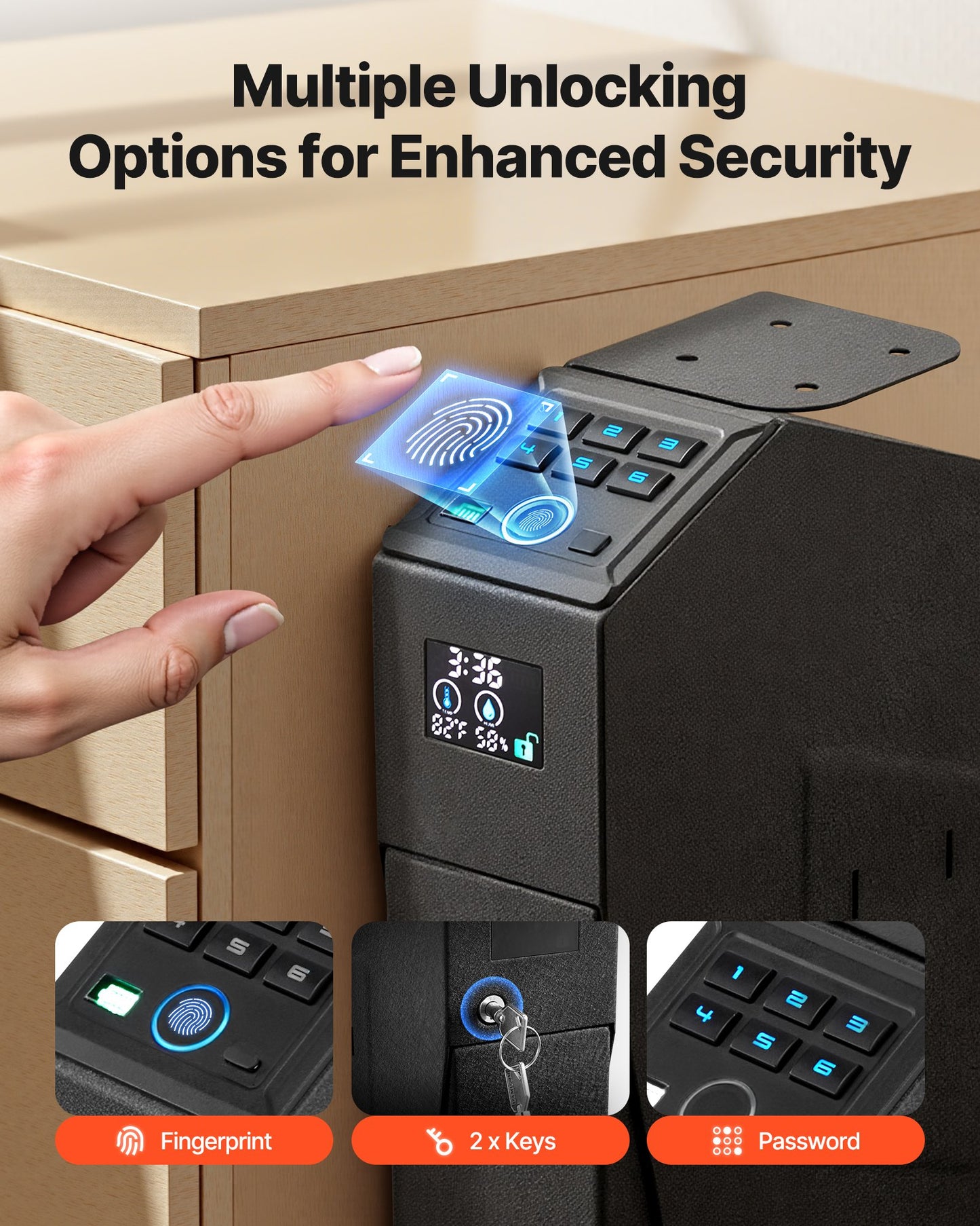 Gun Safe, Slider Handgun Gun Safe with Screen,