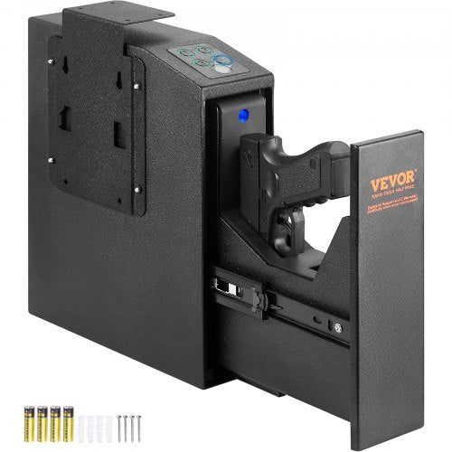 Mounted Gun Safe for Pistols, Biometric Gun Safe with Three Quick
