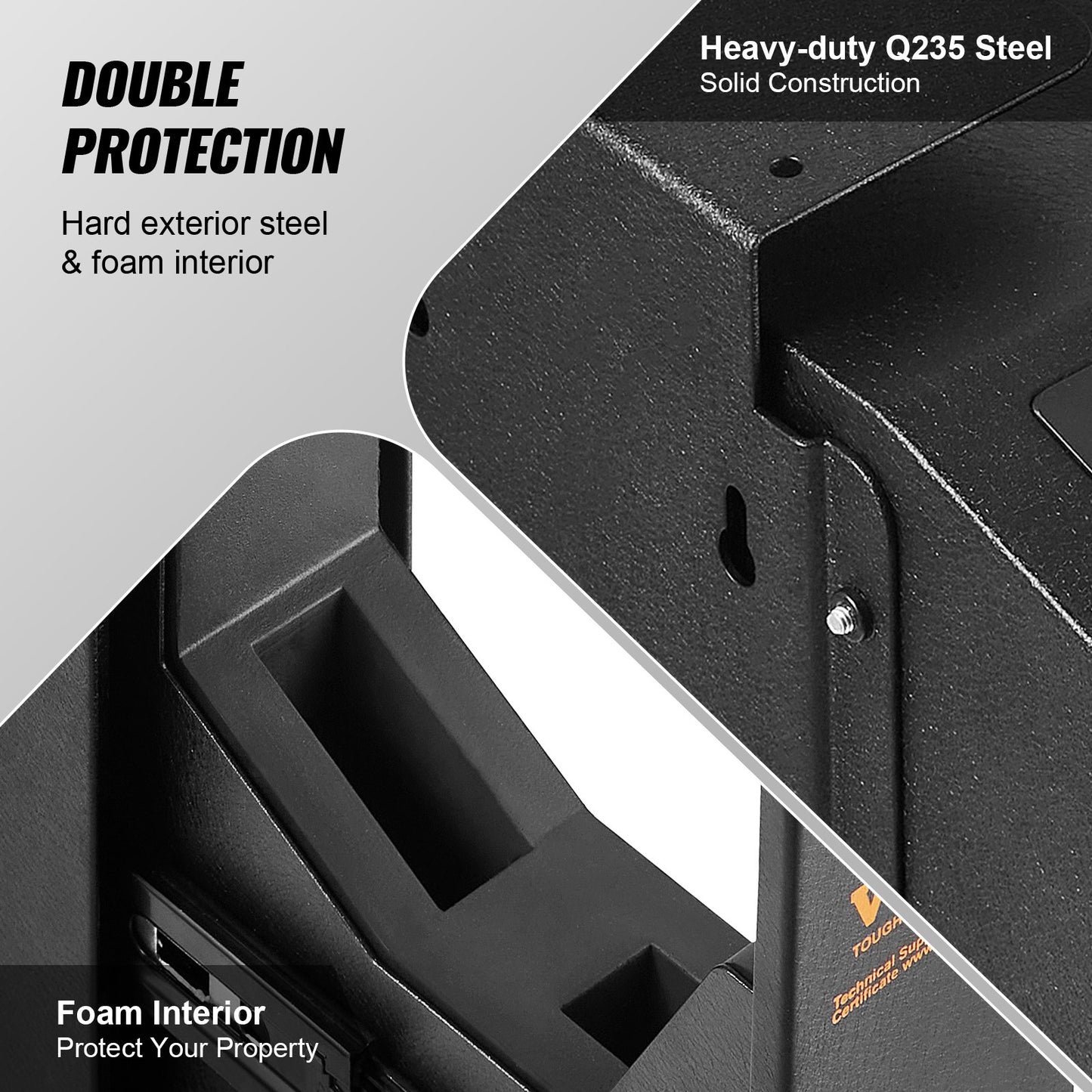 Mounted Gun Safe for Pistols, Biometric Gun Safe with Three Quick