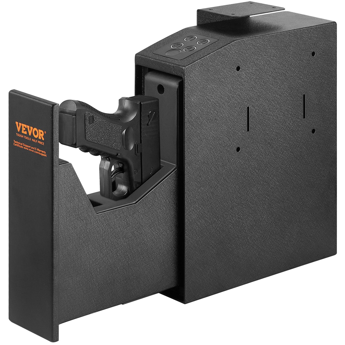 Mounted Gun Safe for Pistols, Biometric Gun Safe with Three Quick