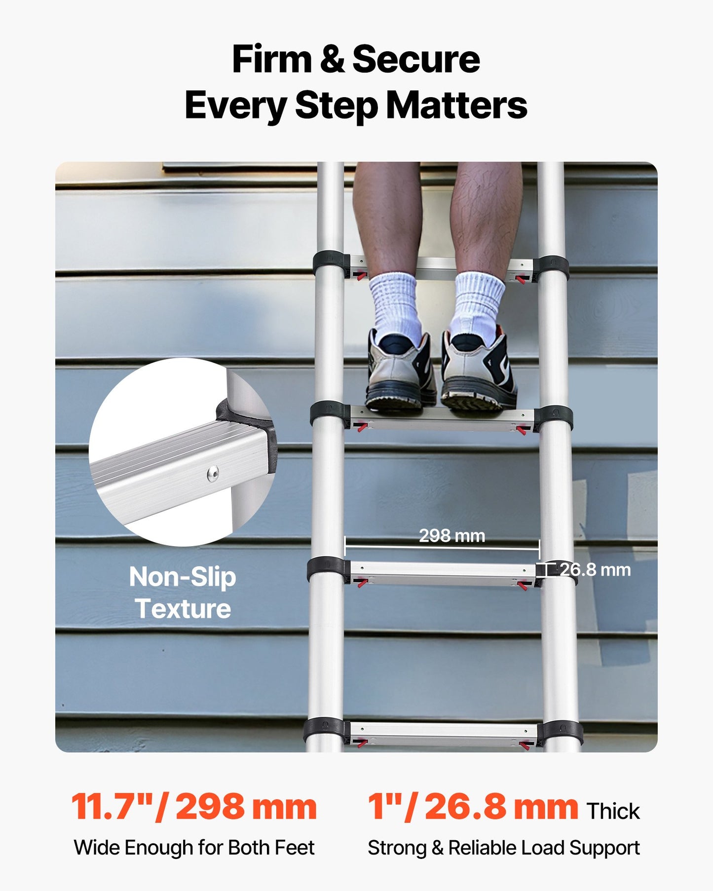 3.8m Telescoping Ladder, Aluminum Lightweight Multi-Purpose