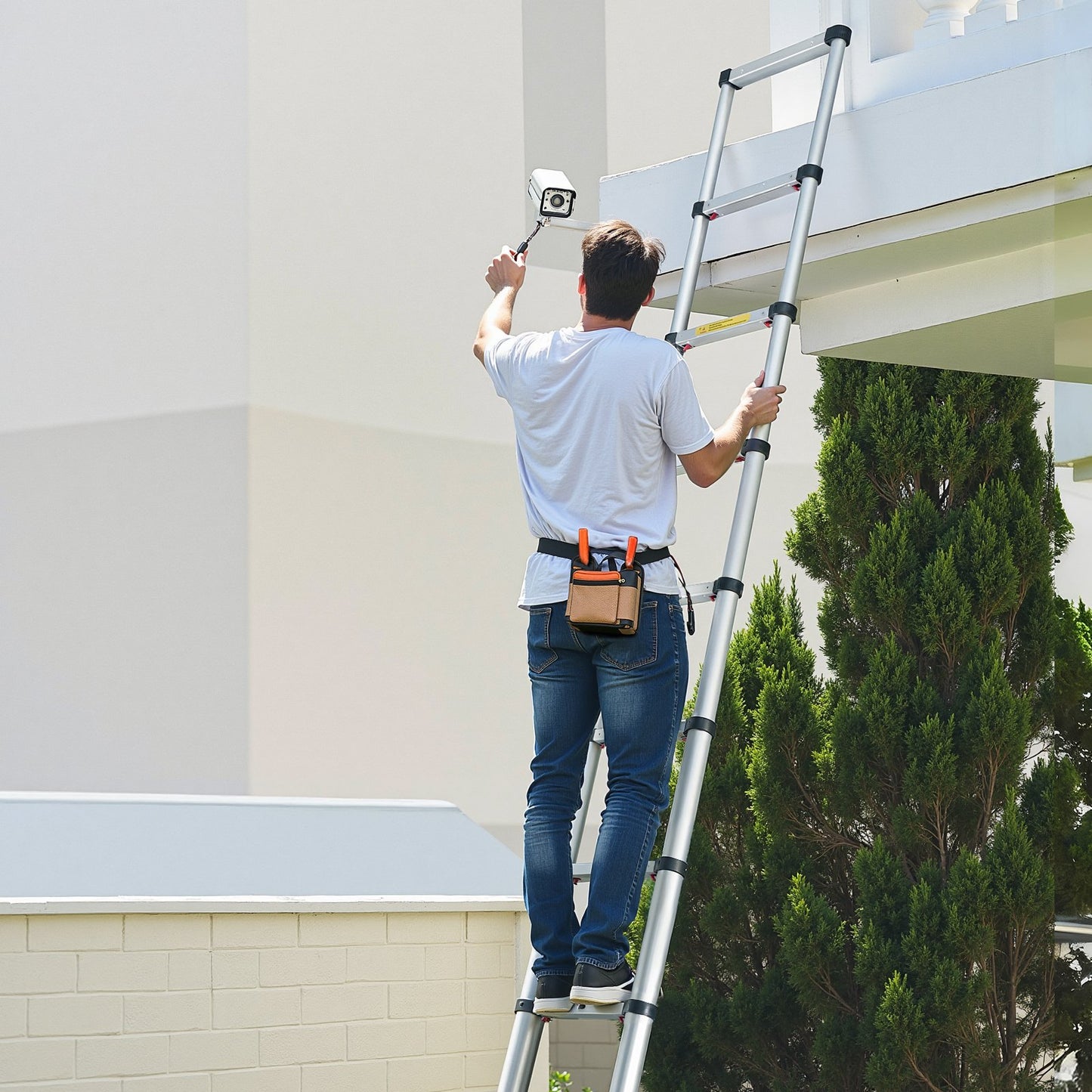 3.8m Telescoping Ladder, Aluminum Lightweight Multi-Purpose