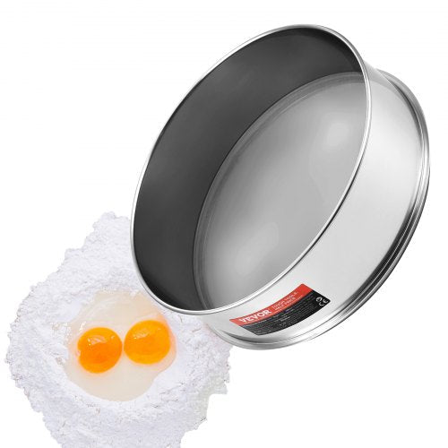 VEVOR Flour Sieve Fine Mesh, 80 Mesh Flour Sifter, 304 Stainless Steel