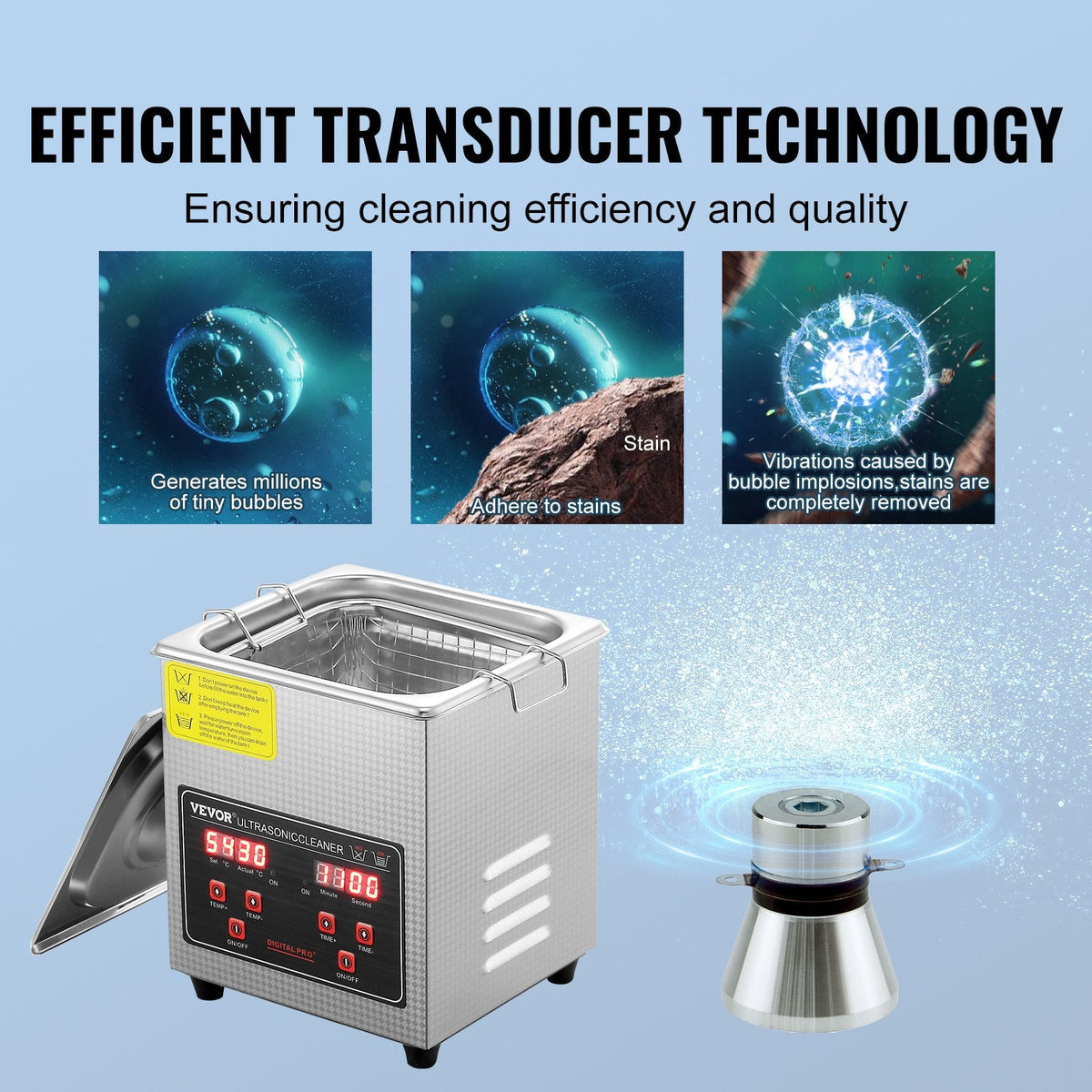 VEVOR Ultrasonic Cleaner with Digital Timer & Heater, Professional