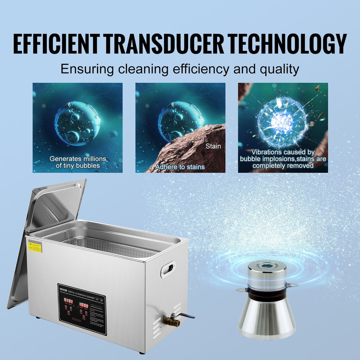 VEVOR Ultrasonic Cleaner with Digital Timer & Heater, Professional