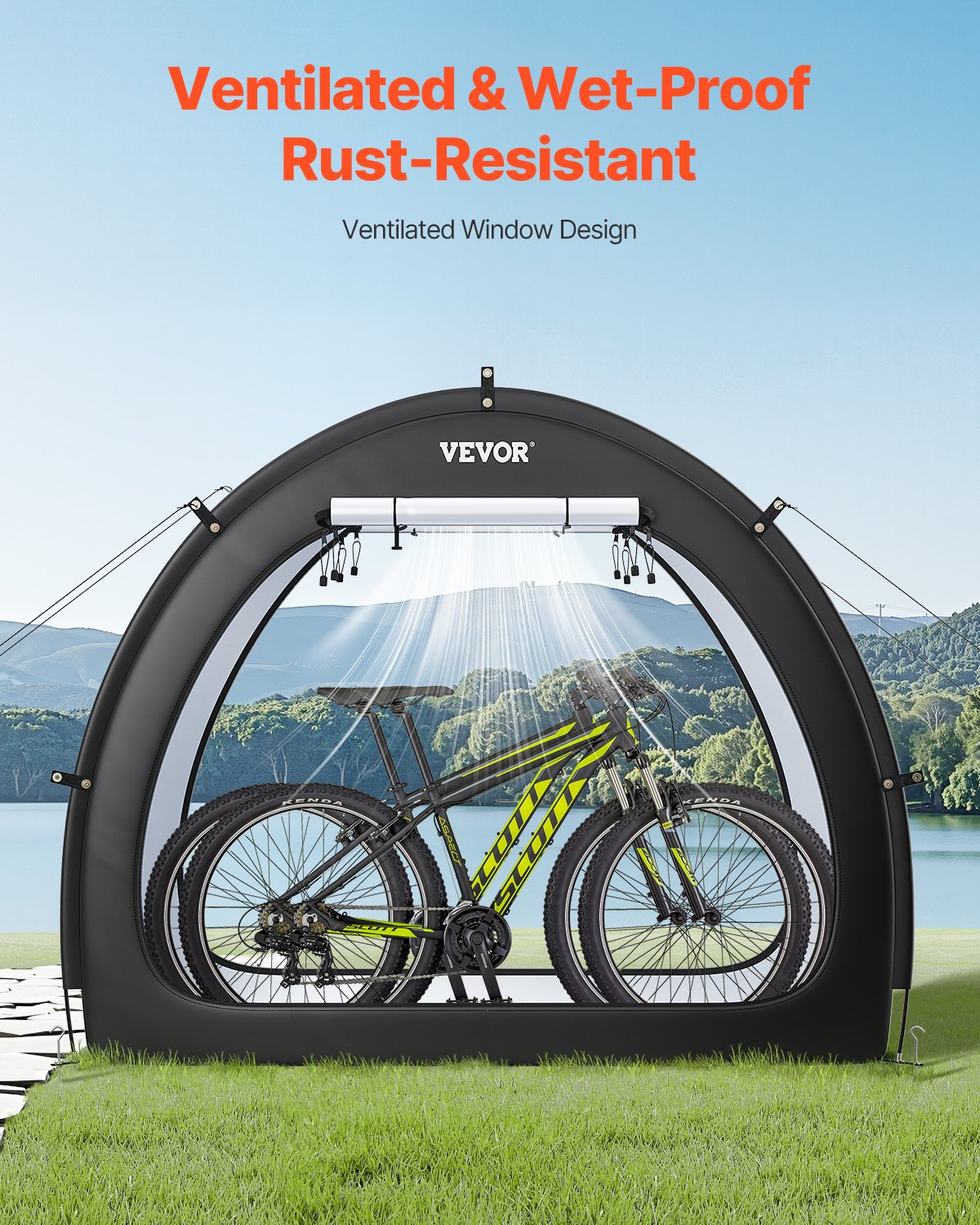 Bike Storage Tent, 1 to 2 Bikes, Outdoor Spacious Bike Storage Tent