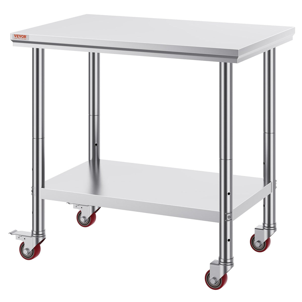 VEVOR Stainless Steel Work Table 35 x 24 x 33 Inch, 300 LBS Load