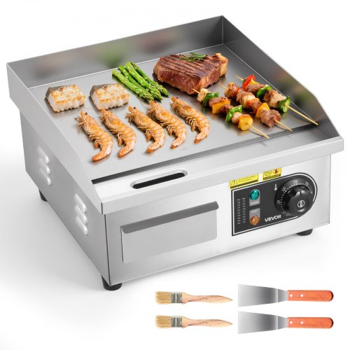 Commercial Electric Griddle, 355 x 300 mm, 2000W, 50-300°C Adjustable