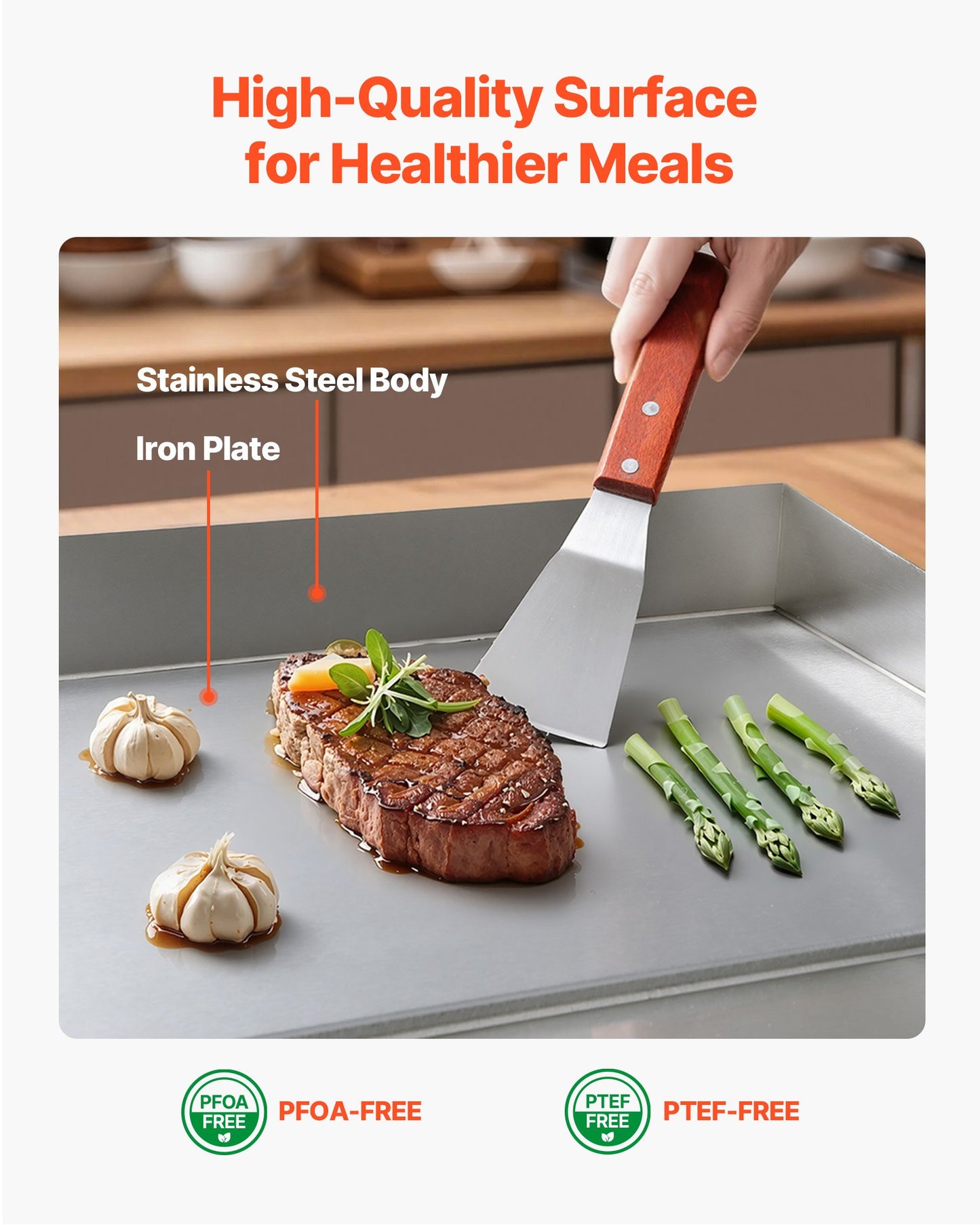 Commercial Electric Griddle, 355 x 300 mm, 2000W, 50-300°C Adjustable