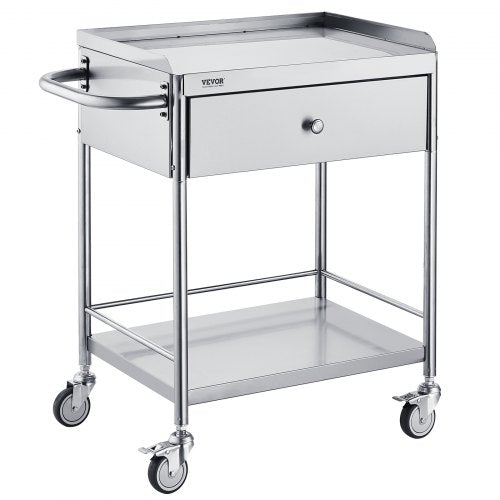 VEVOR Medical Cart, 2 Layers Stainless Steel Cart 99.8 kg Weight