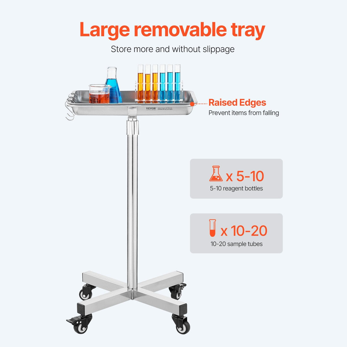 VEVOR Mayo Stand, Stainless Steel Mayo Tray, Load Capacity up to 35