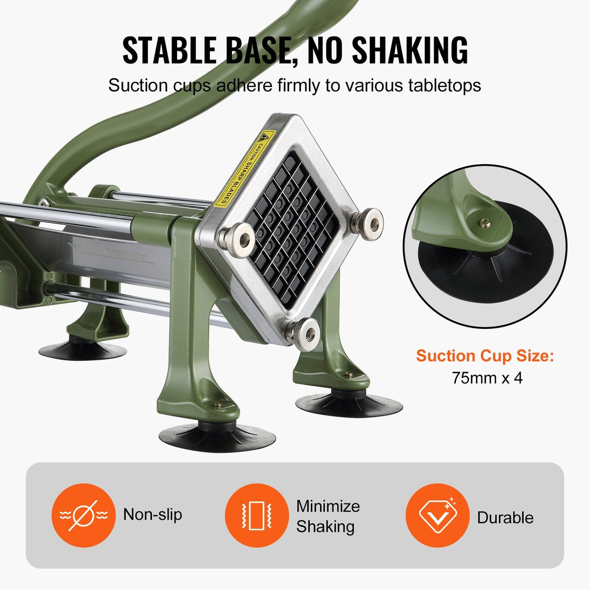 VEVOR French Fry Cutter, Potato Slicer with 1/2-Inch Stainless Steel