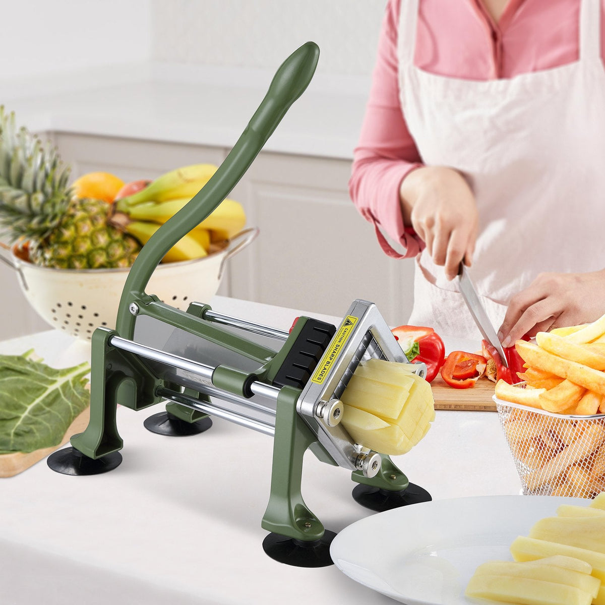 VEVOR French Fry Cutter, Potato Slicer with 1/2-Inch Stainless Steel