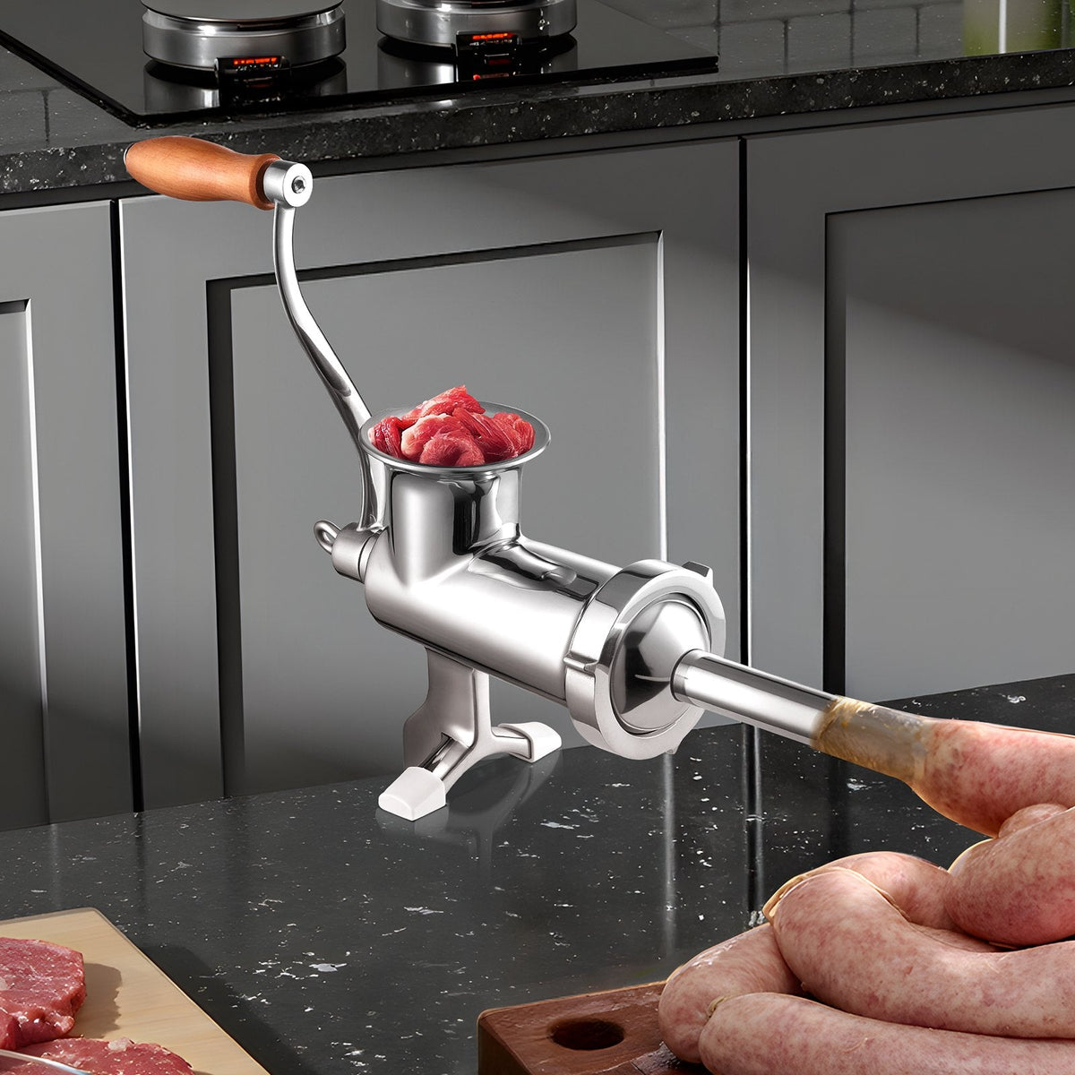 VEVOR Manual Meat Grinder, 304 Stainless Steel Hand Meat Grinder with