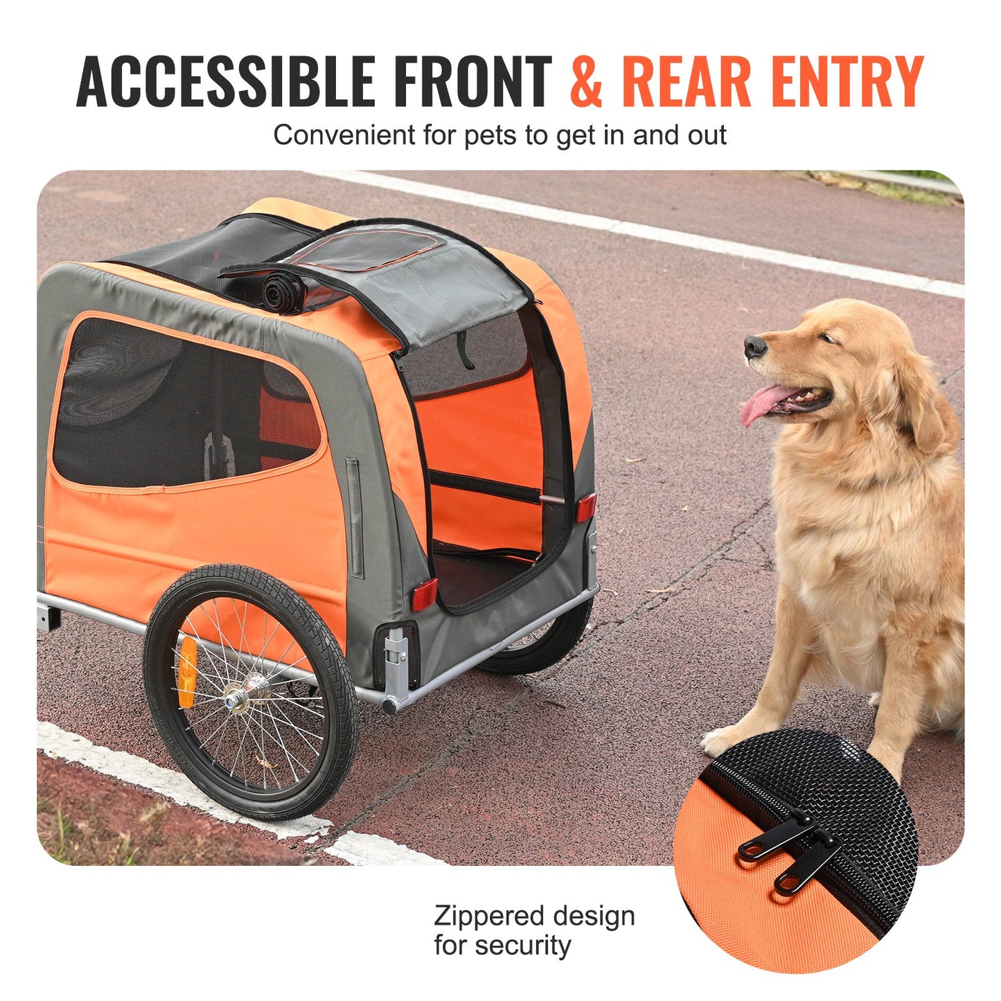 Dog Bike Trailer, Supports up to 66 lbs, Pet Cart Bicycle Carrier,