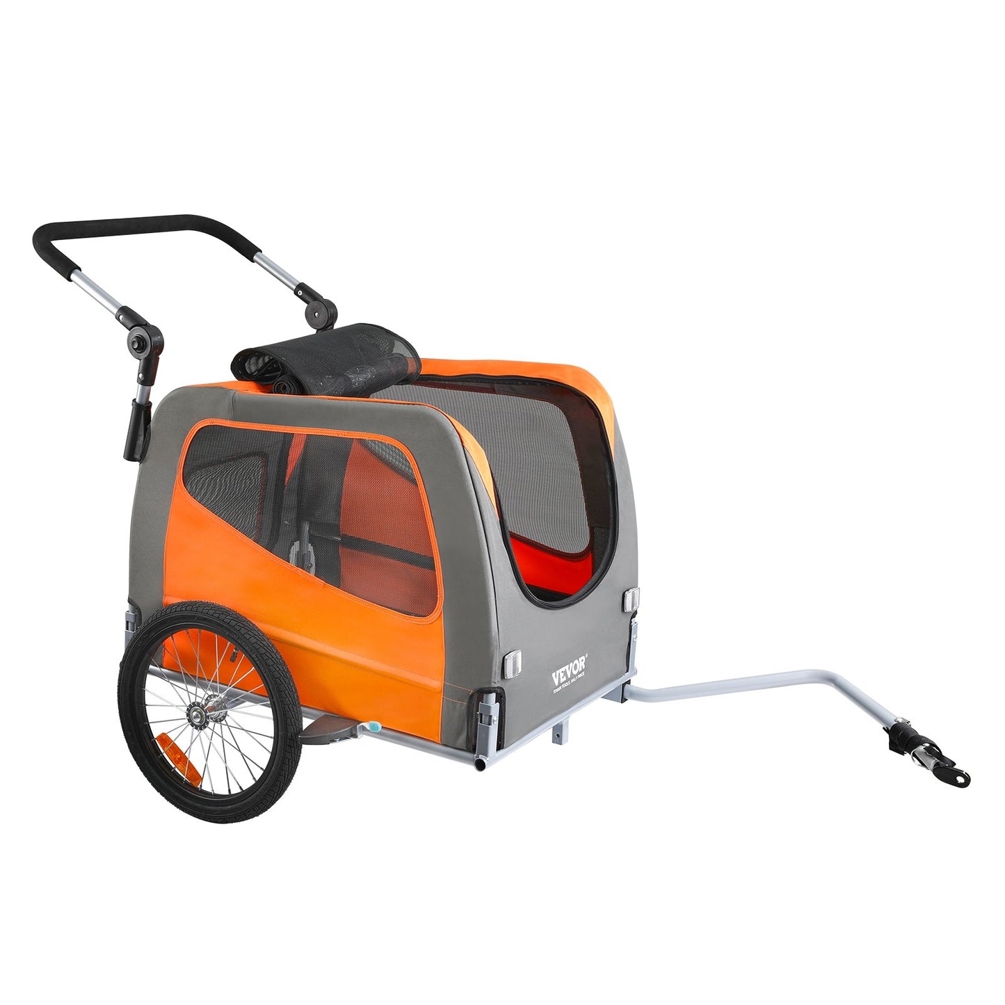Dog Bike Trailer, Supports up to 66 lbs, 2-in-1 Pet Stroller Cart