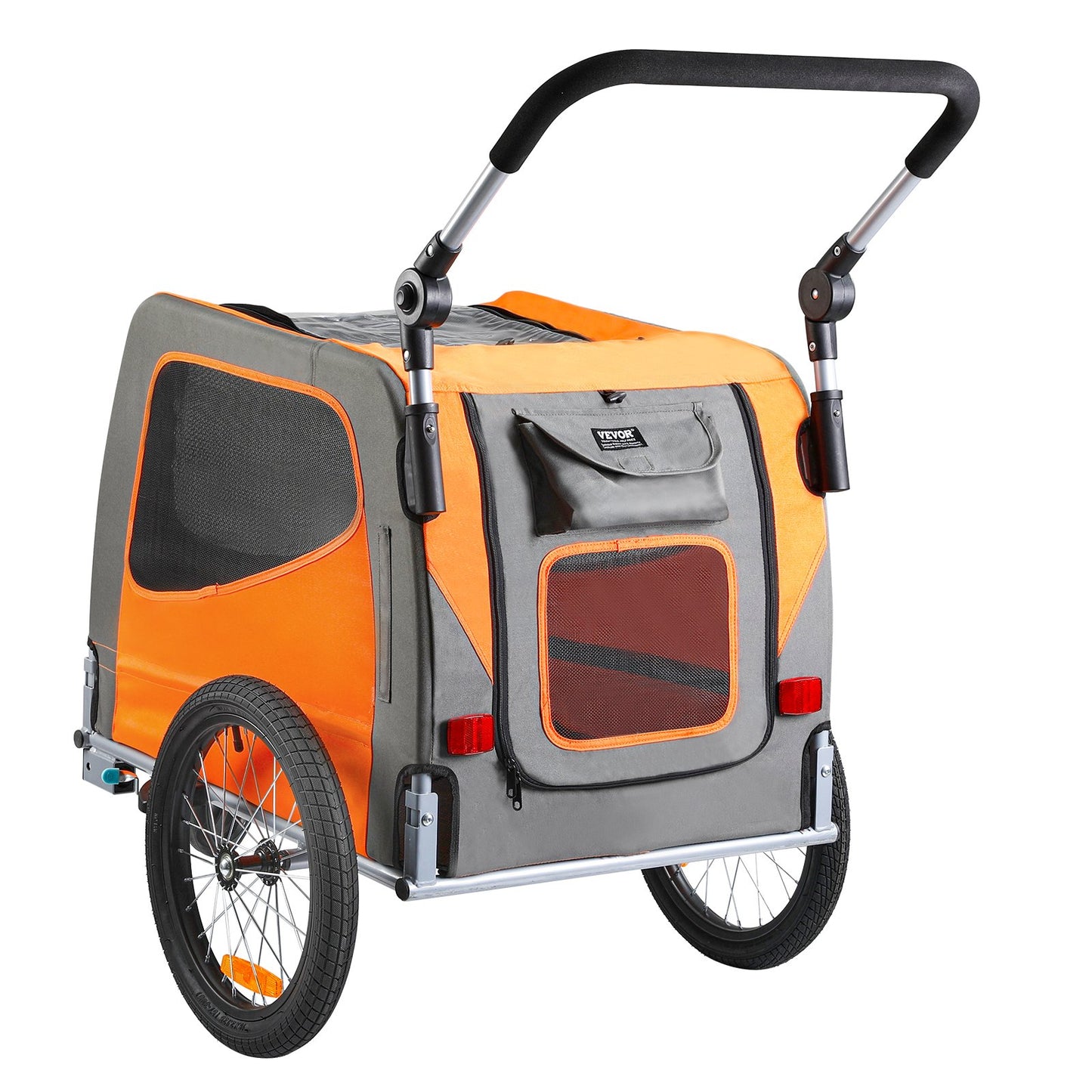 Dog Bike Trailer, Supports up to 66 lbs, 2-in-1 Pet Stroller Cart