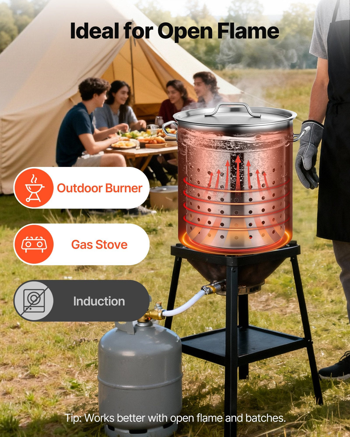 VEVOR Stainless Steel Stockpot, 42 Quart Large Cooking Pots, Cookware
