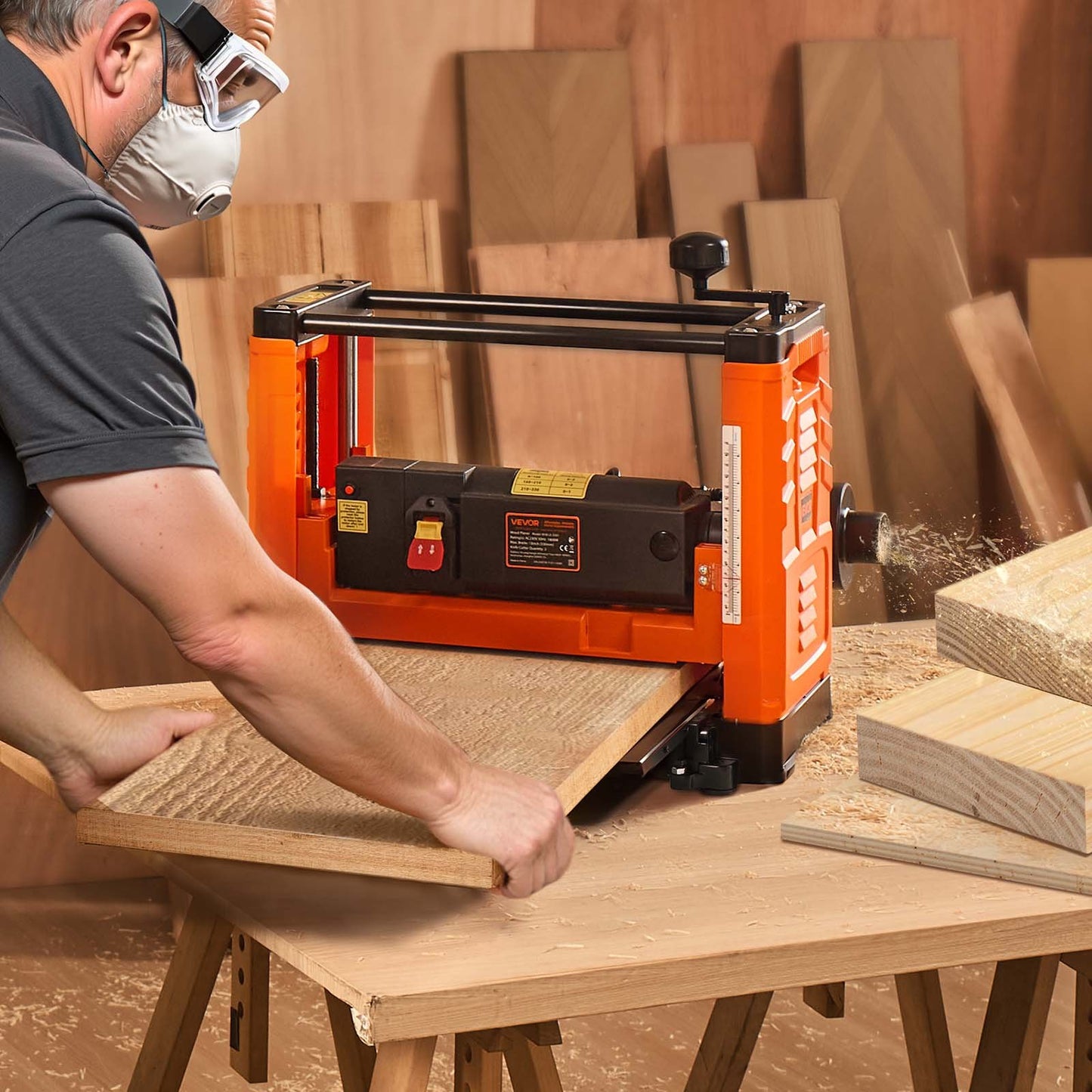 Thickness Planer, Two-Blade, 330 mm Width Worktable Power Benchtop