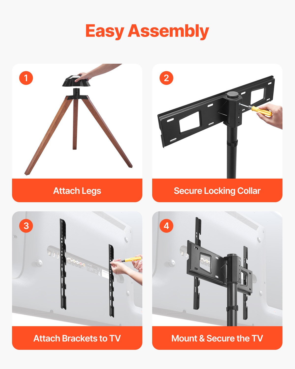 Tripod Easel TV Stand, for 40-65 inch Flat Screen/Curved TVs Up to 99
