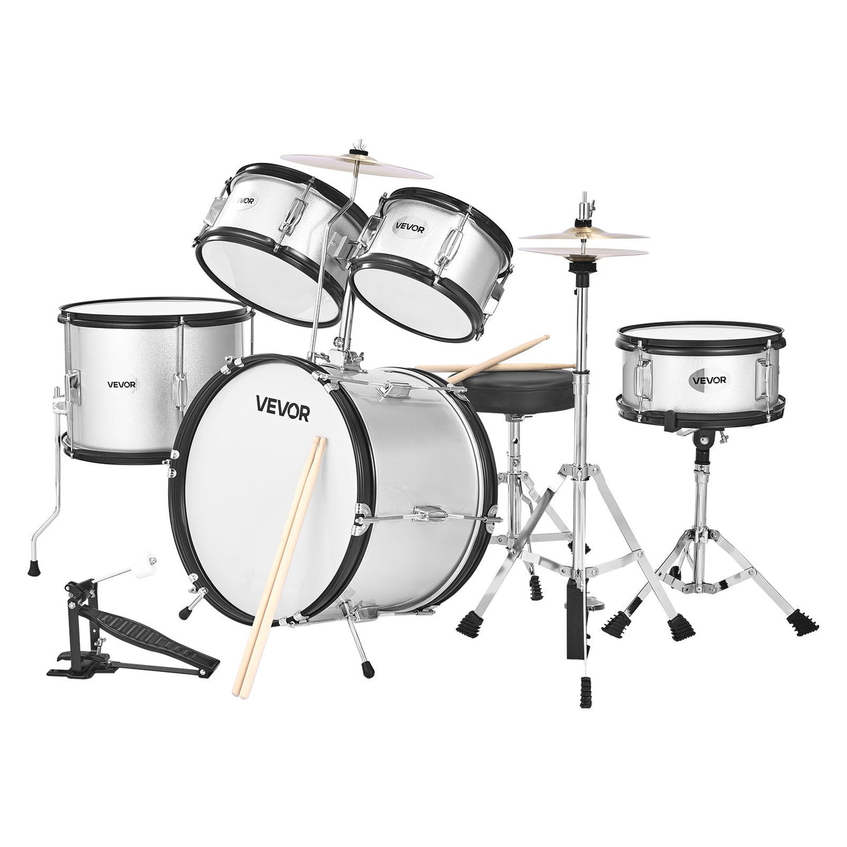 Kids Drum Set, 5-Piece 16 in / 406.4 mm Junior Drum Sets, Beginner