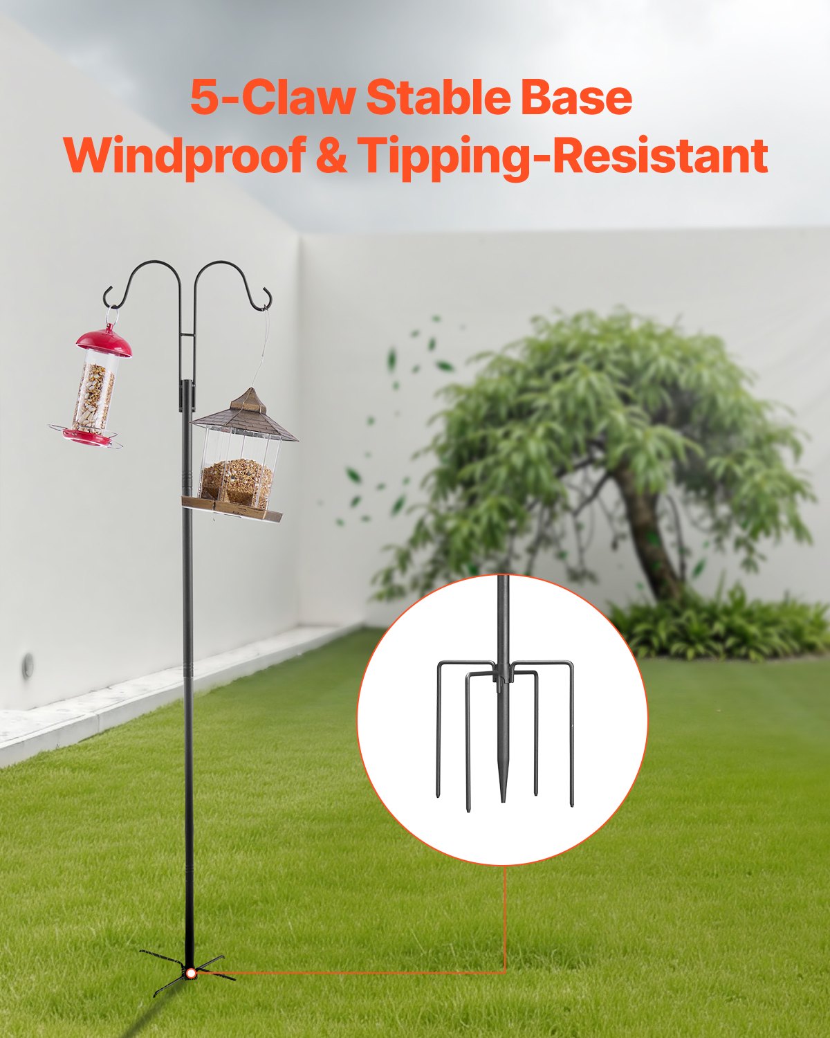 Double Shepherds Hooks for Outdoor, 8 Pack 1560 mm Heavy Duty Bird
