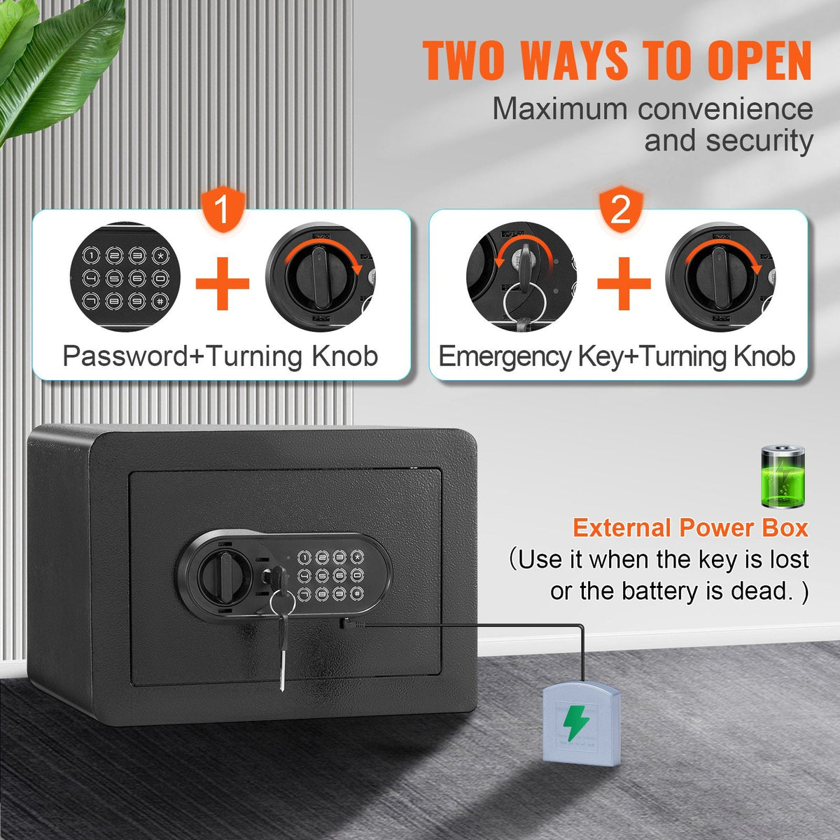 VEVOR Safe, 14.2 L Home Safe, Steel Security Safe with Digital Keypad