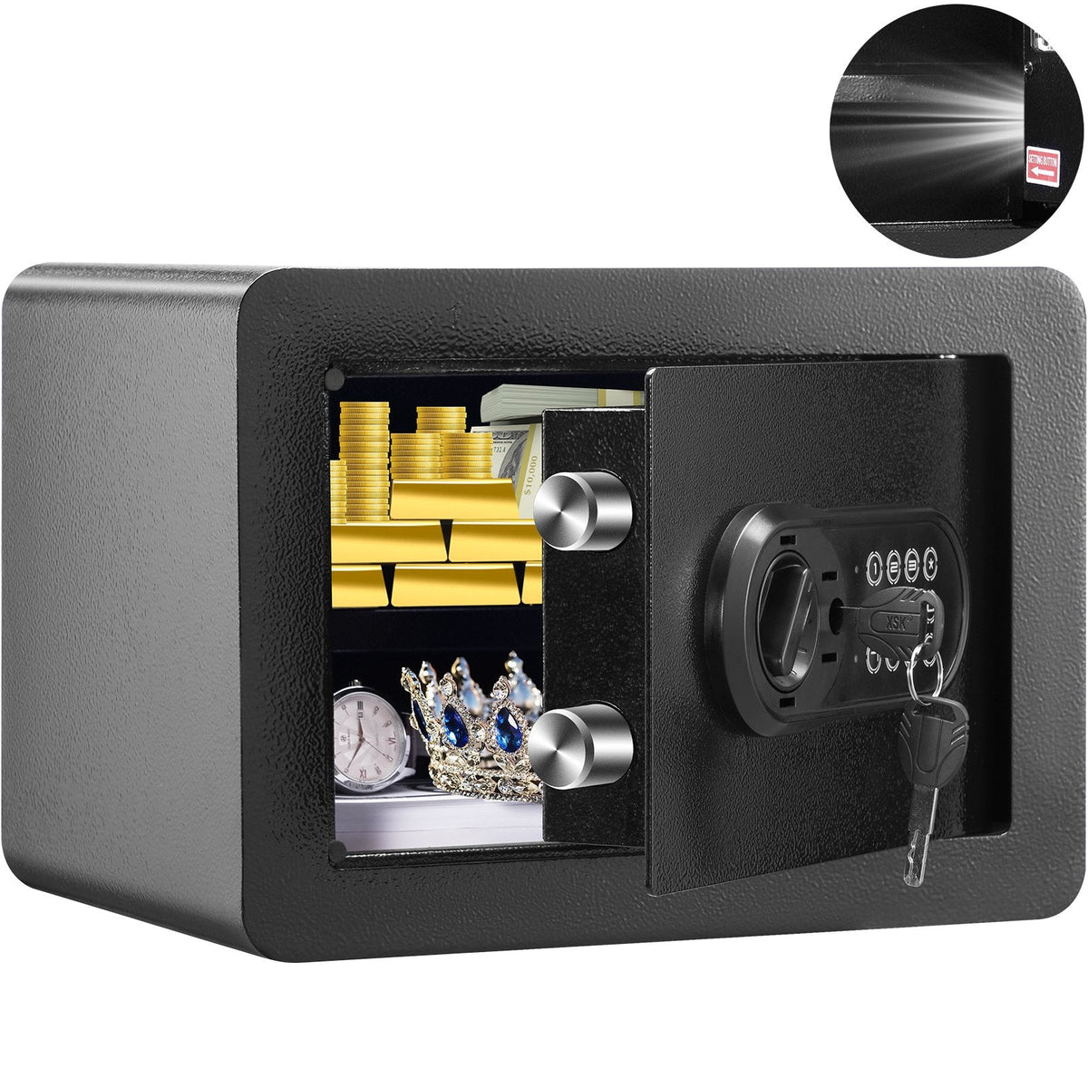 VEVOR Safe, 14.2 L Home Safe, Steel Security Safe with Digital Keypad