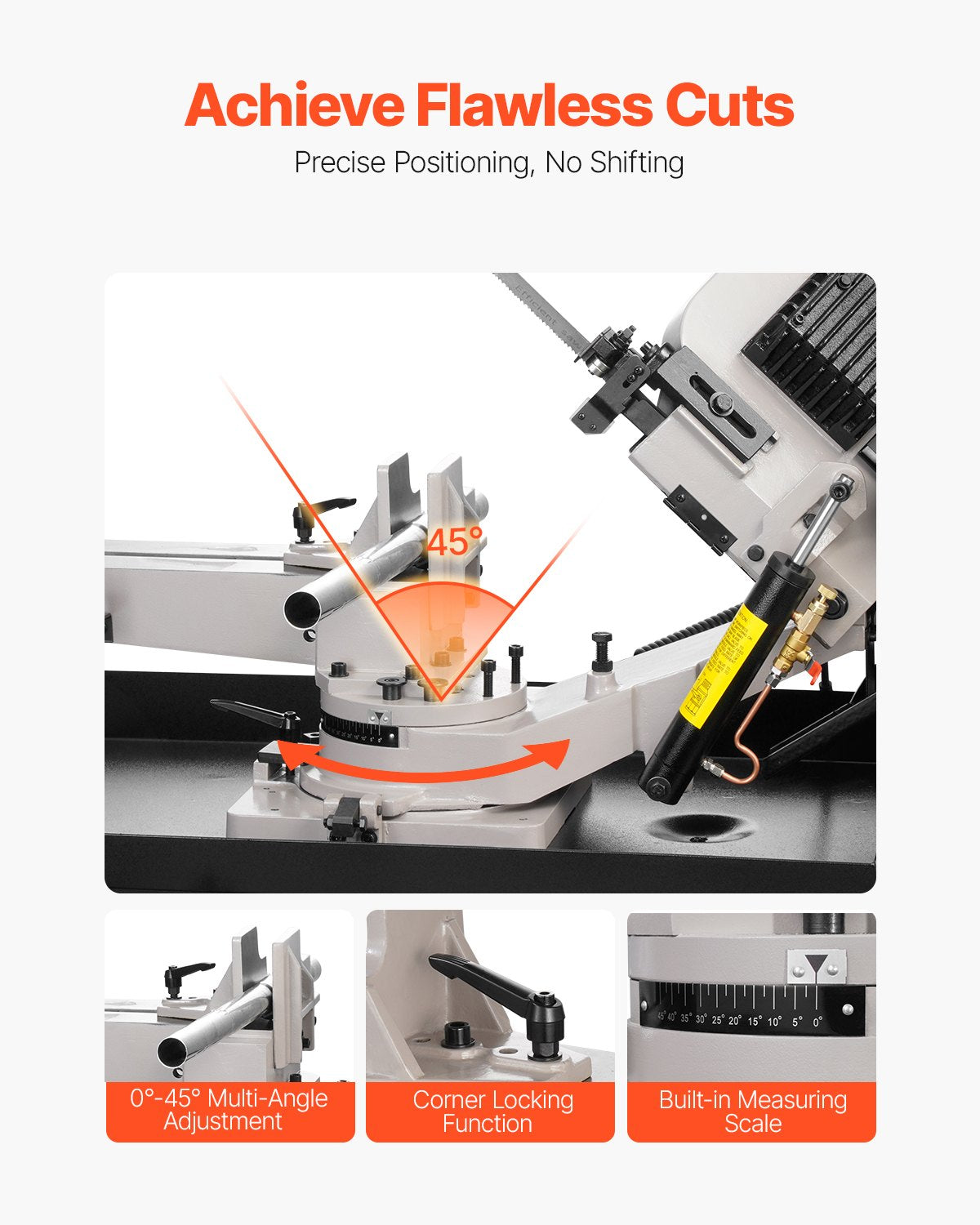 VEVOR Metal Horizontal Band Saw, 178 x 209 mm(7 x 8.25 in) Rectangular