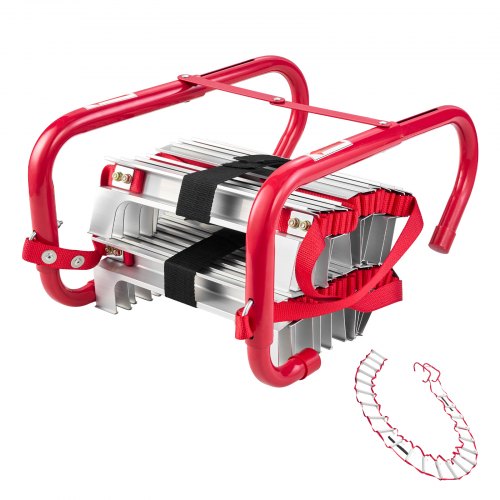 Fire Escape Ladder, 3-Story 7.62m Retractable Emergency Fire Ladder,