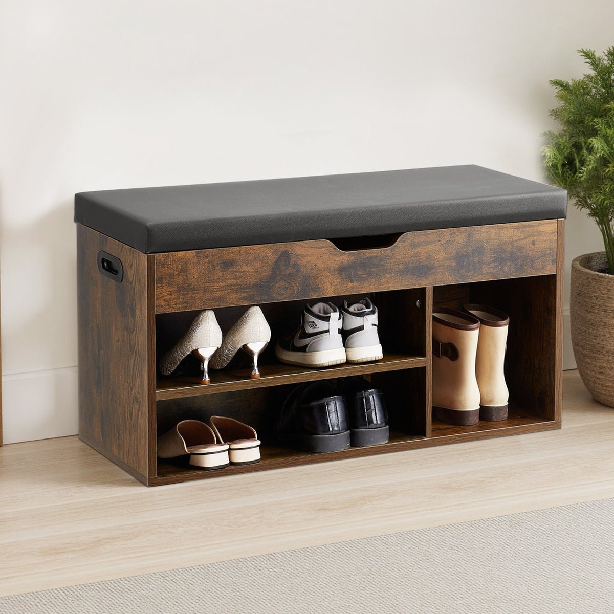 Entryway Shoe Bench, 805 x 305 x 445 mm Shoe Storage Organizer with