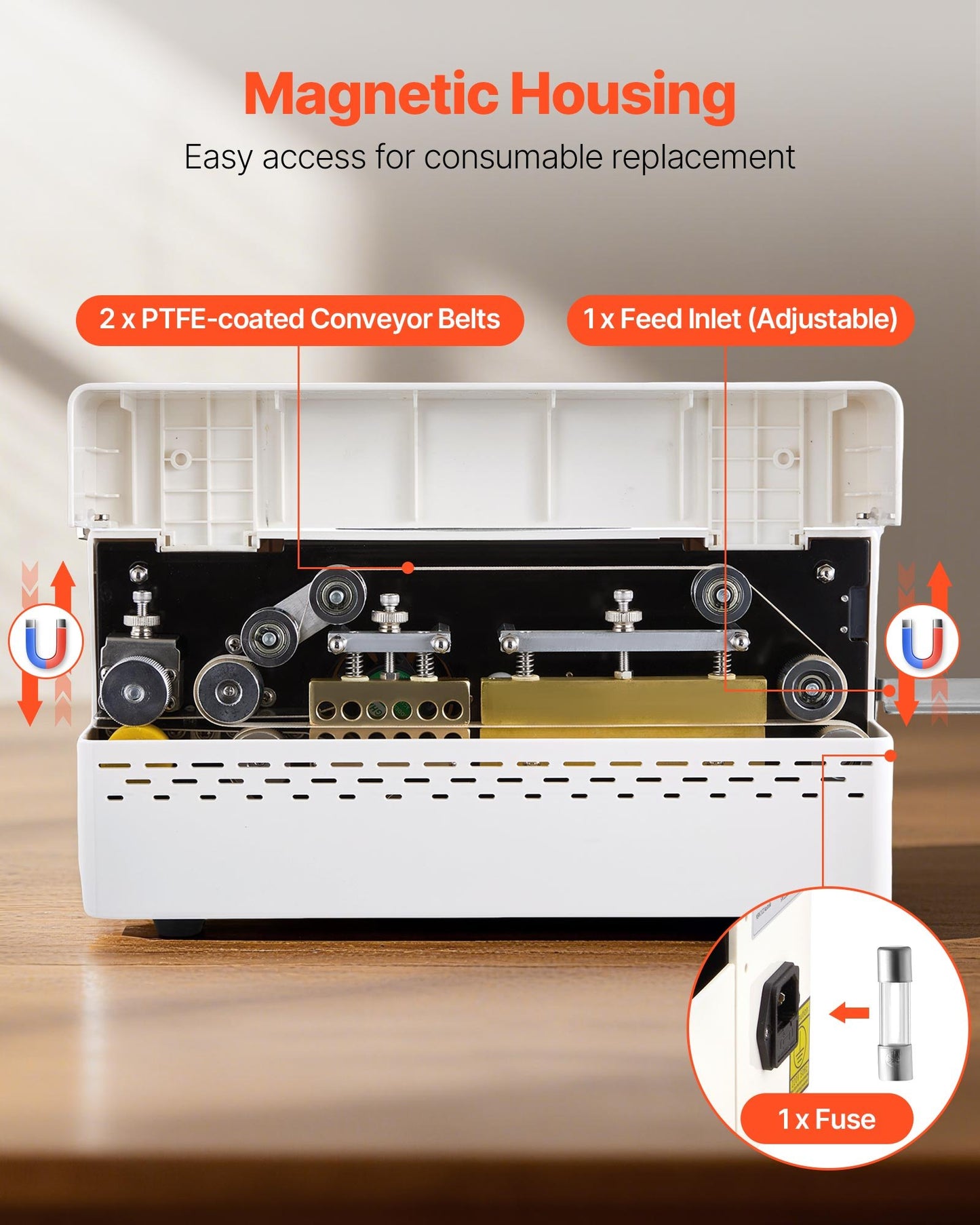 Continuous Sealing Machine, 8-12 mm Seal Width, Automatic Continuous