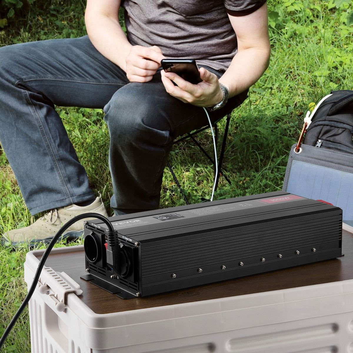 VEVOR Modified Sine Wave Inverter, 3000Watt, DC 12V to AC 230V LCD