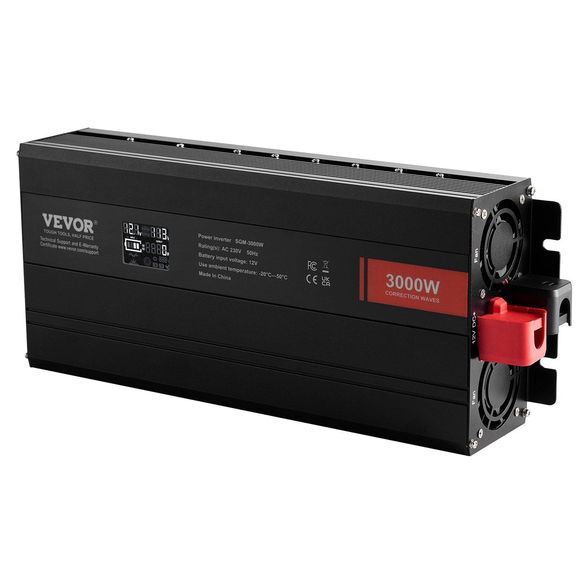 VEVOR Modified Sine Wave Inverter, 3000Watt, DC 12V to AC 230V LCD