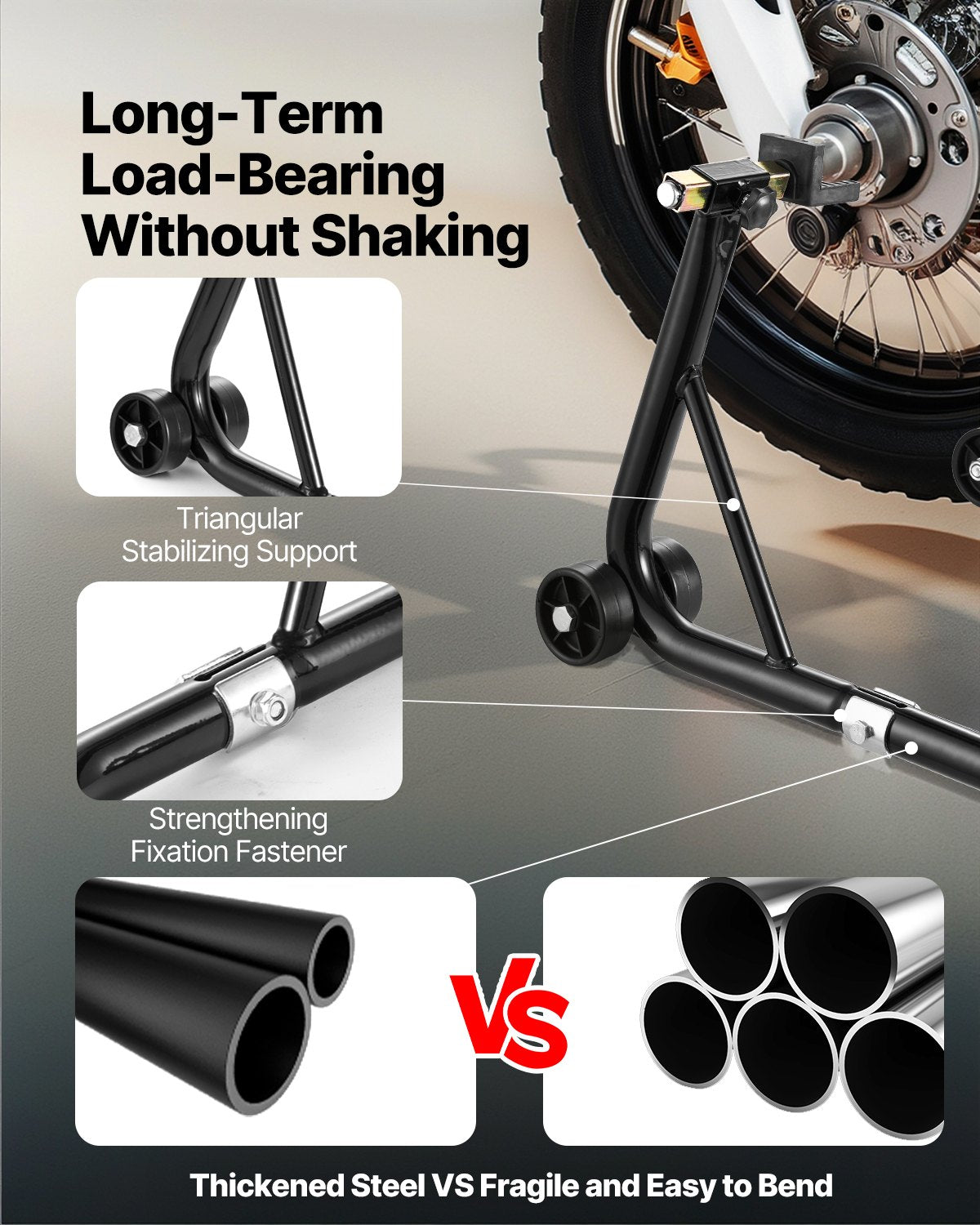 VEVOR Motorcycle Stand Lift, 1100lbs Capacity Front Rear Combo Stand