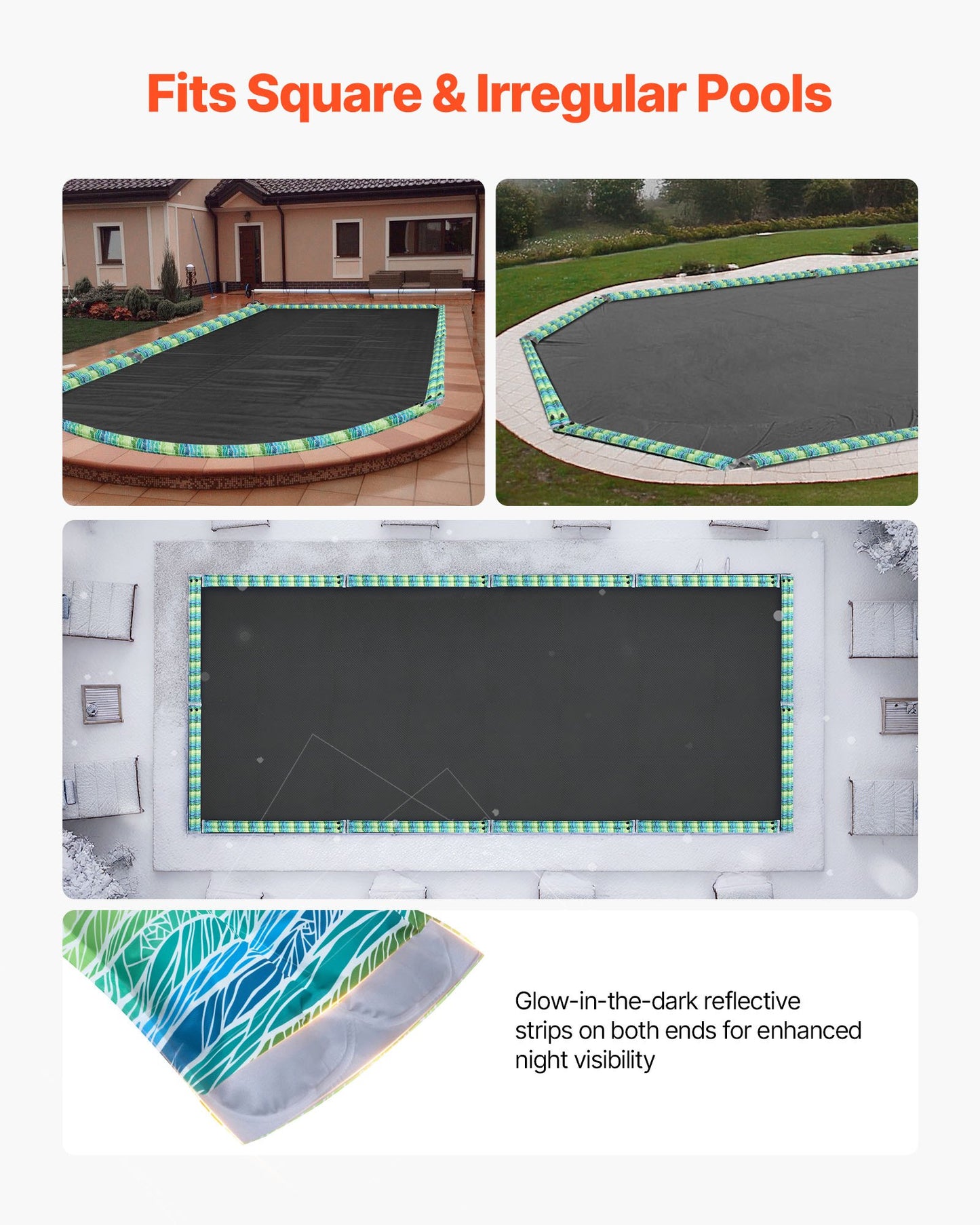 Pool Cover Water Bags, 5 Packs 2400mm, Double Chamber Pool Cover Water
