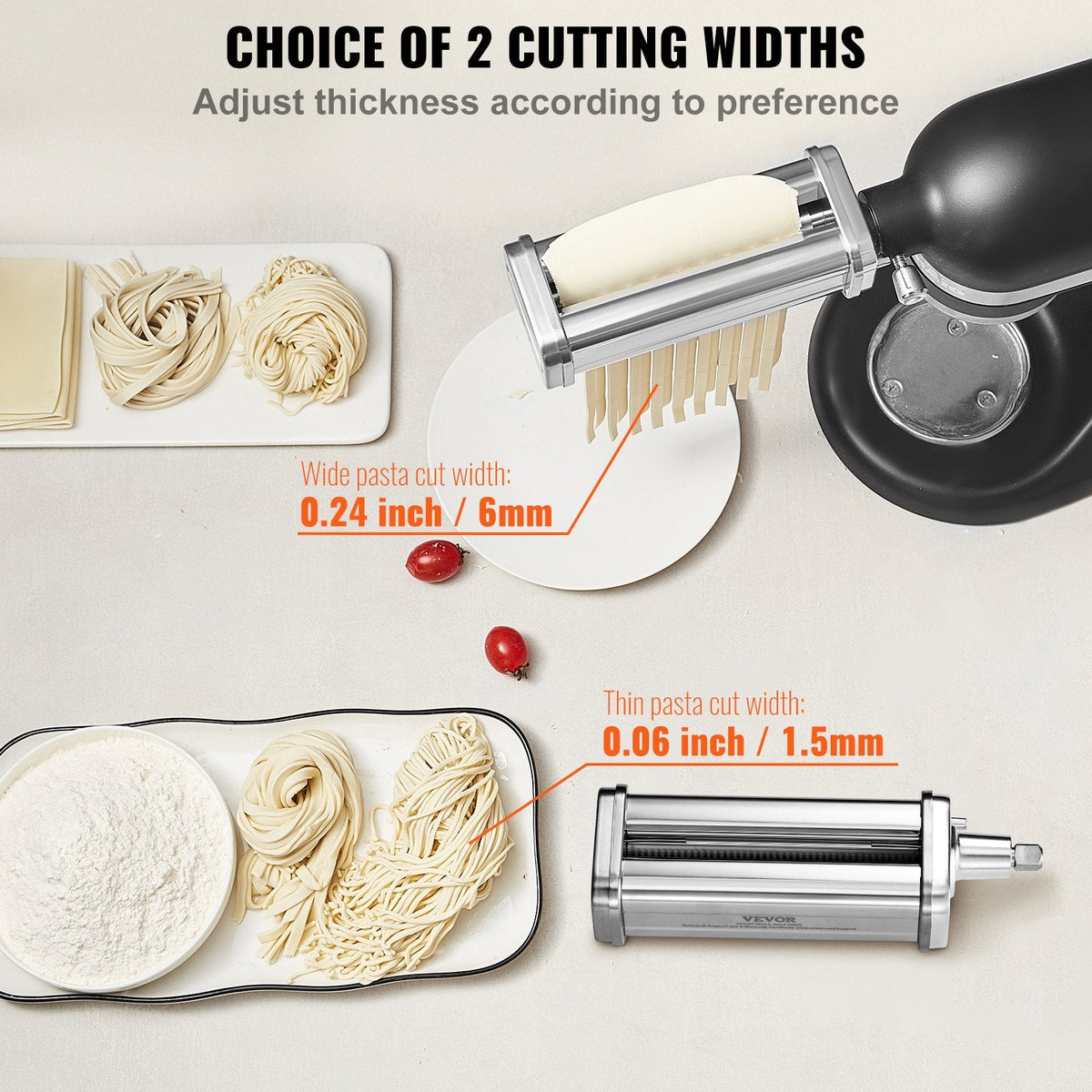 VEVOR Pasta Attachment for KitchenAid Stand Mixer, Stainless Steel