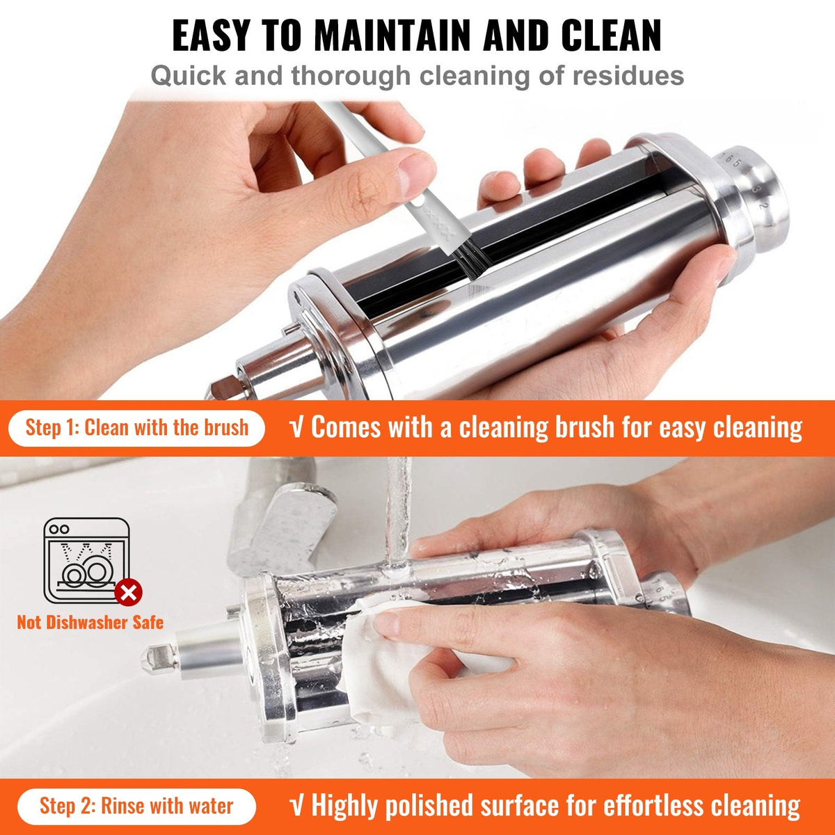 VEVOR Pasta Attachment for KitchenAid Stand Mixer, Stainless Steel