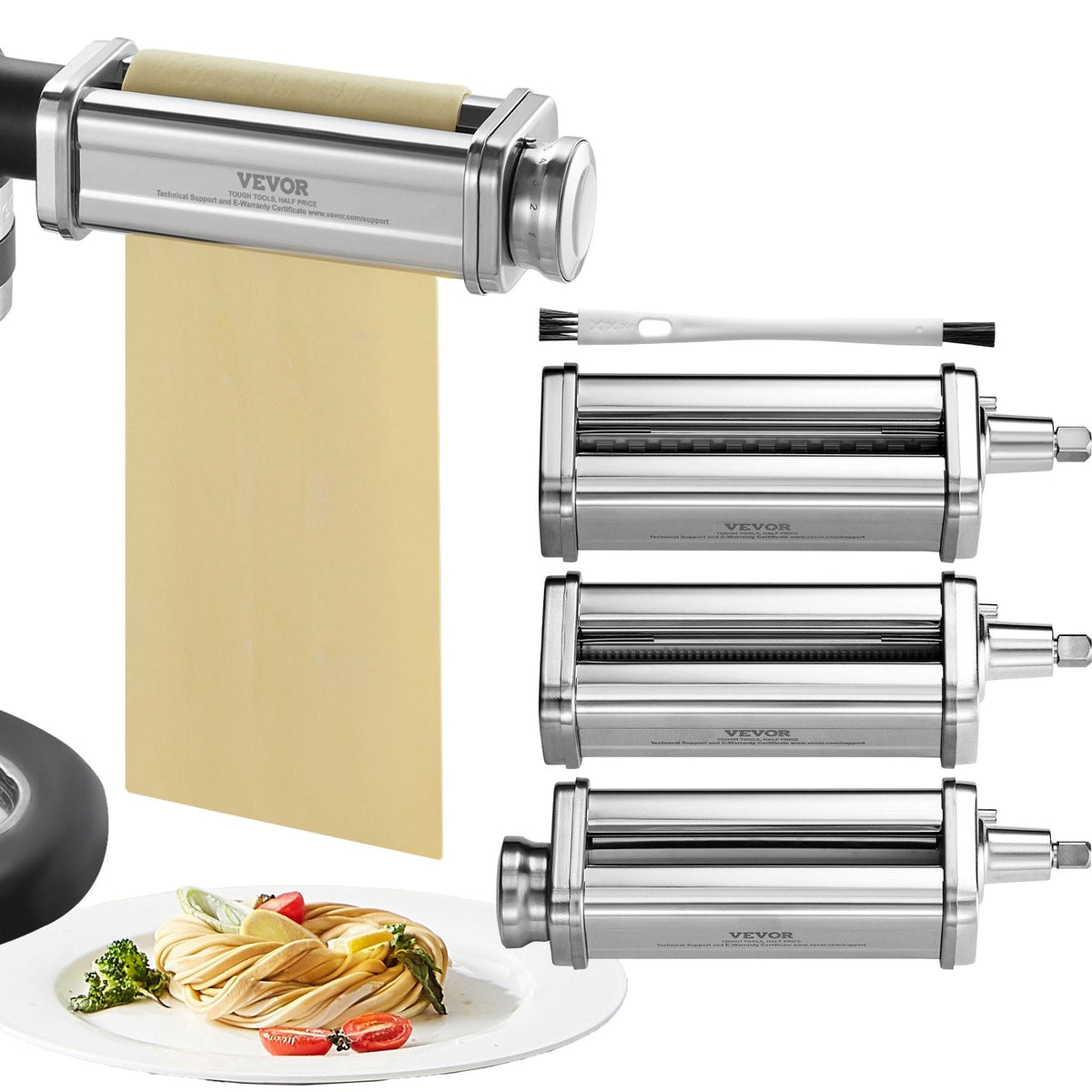 VEVOR Pasta Attachment for KitchenAid Stand Mixer, Stainless Steel