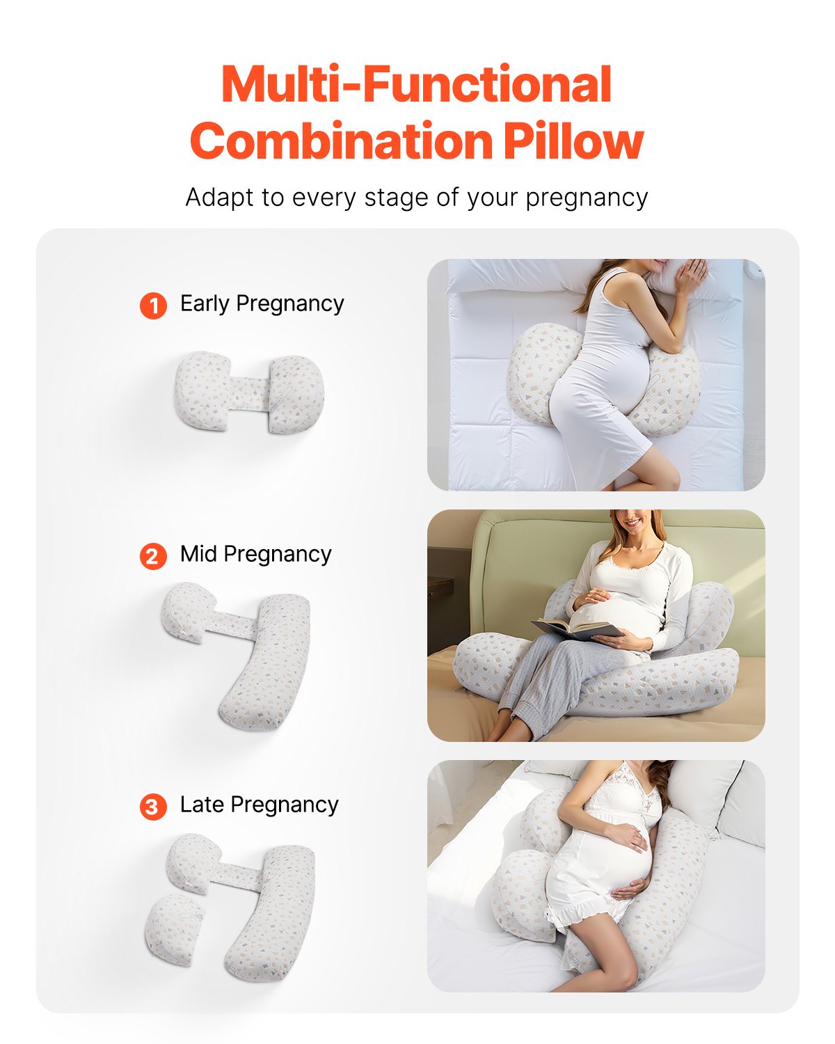 VEVOR Pregnancy Pillows, Adjustable Maternity Pillow for Pregnant
