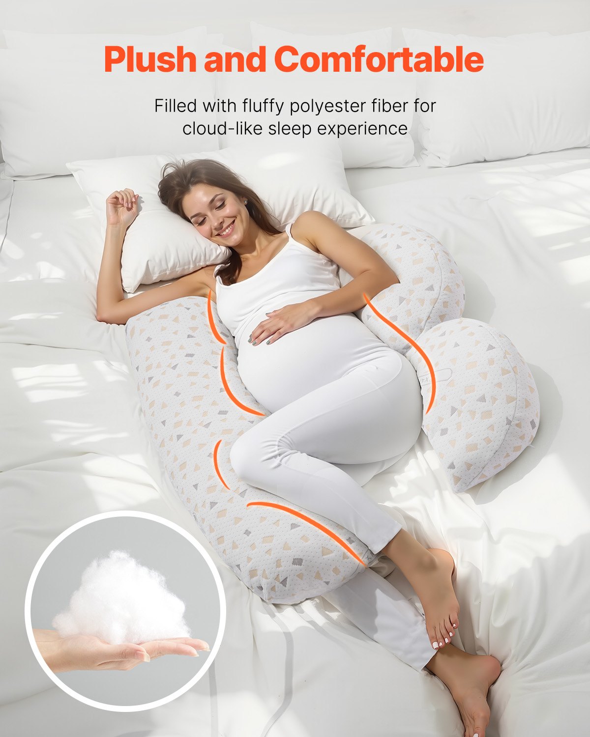 VEVOR Pregnancy Pillows, Adjustable Maternity Pillow for Pregnant