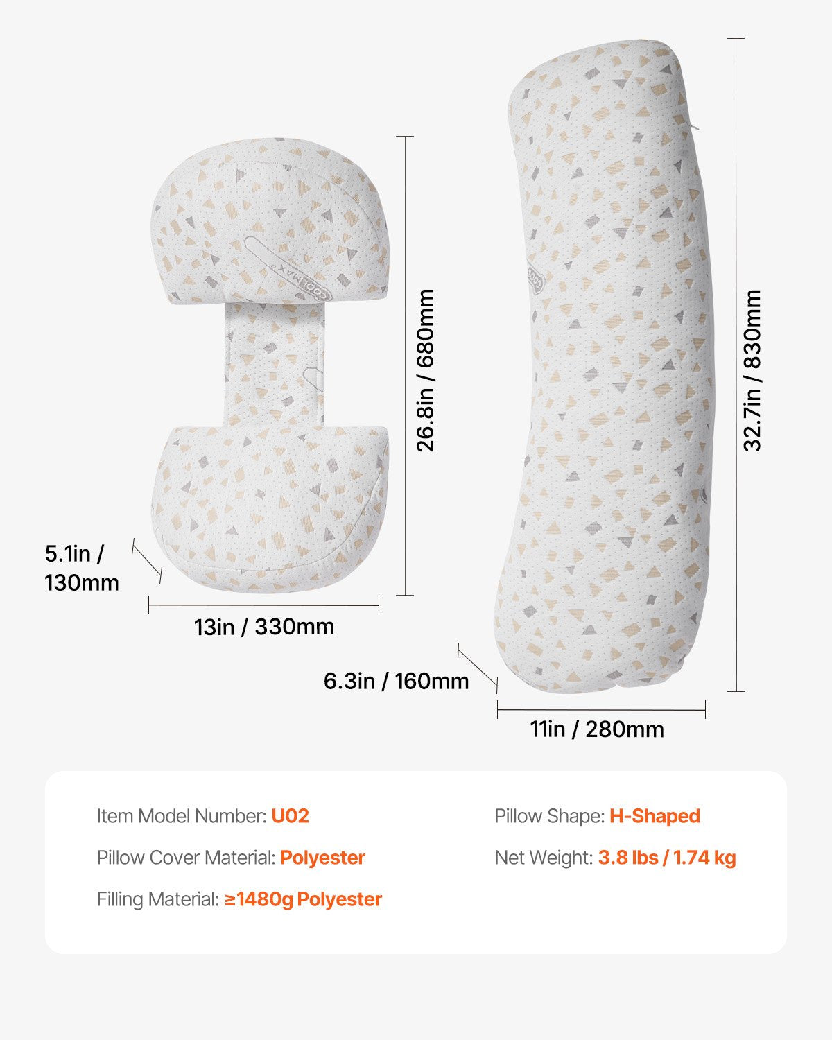 VEVOR Pregnancy Pillows, Adjustable Maternity Pillow for Pregnant