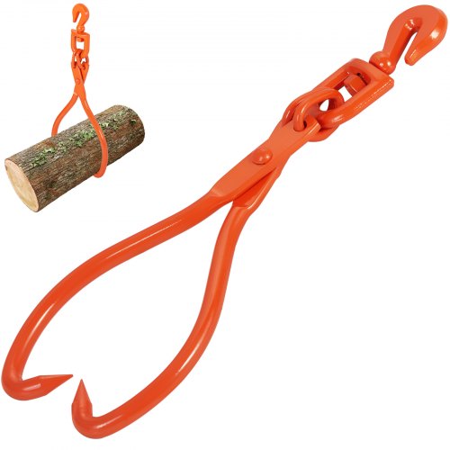 Log Skidding Tongs, 18 inch 2 Claw Log Lifting Tongs, Heavy Duty