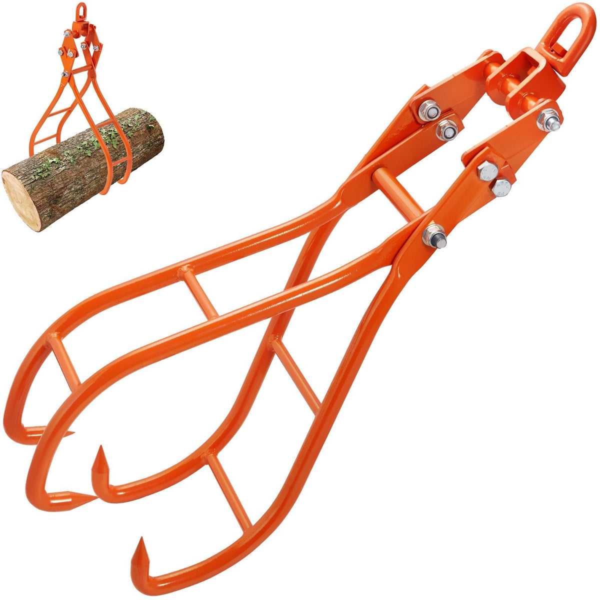 VEVOR Timber Claw Hook, 28 inch 4 Claw Log Grapple for Logging Tongs,