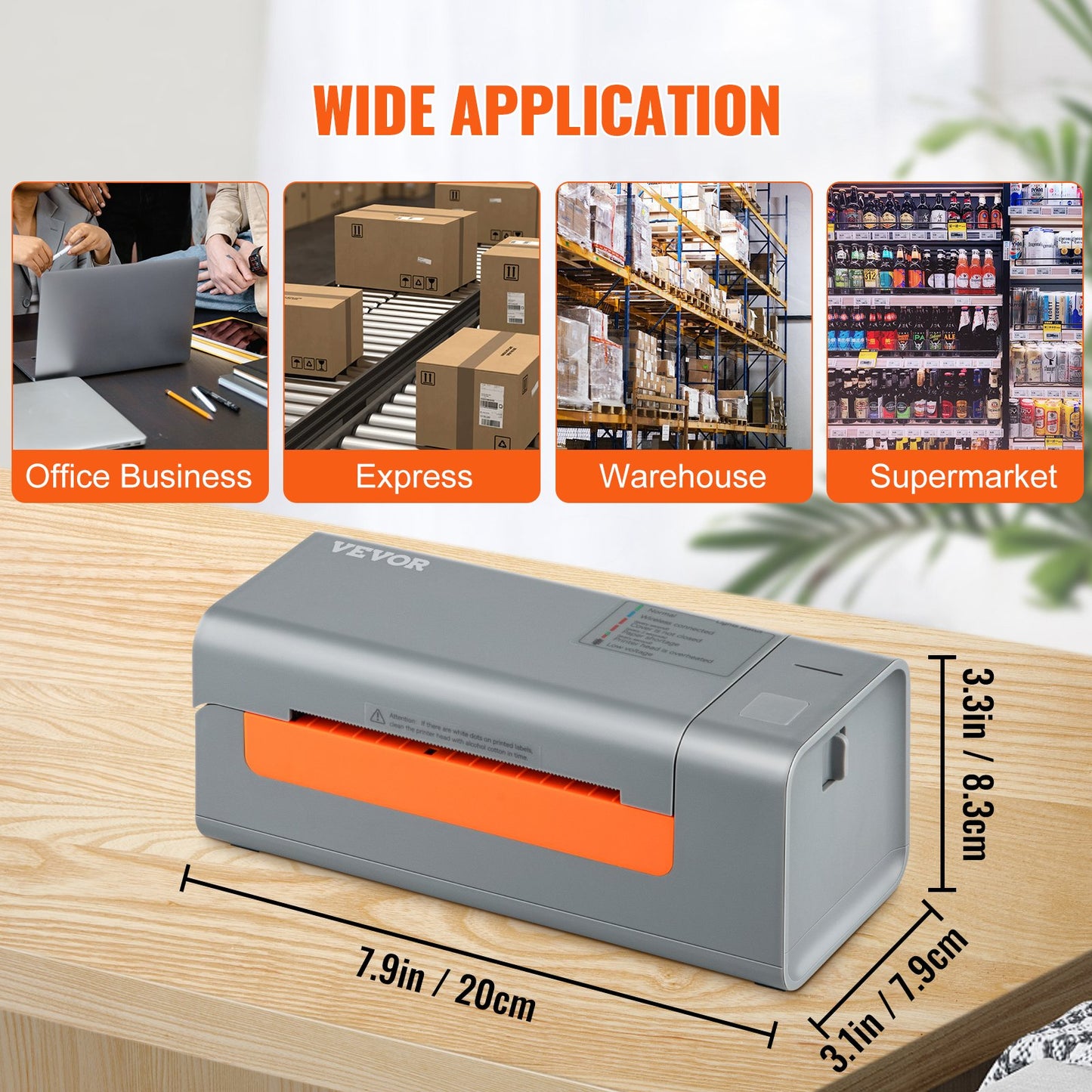 Thermal Label Printer, 203DPI 60pcs/min for 4x6 Mailing Packages, USB